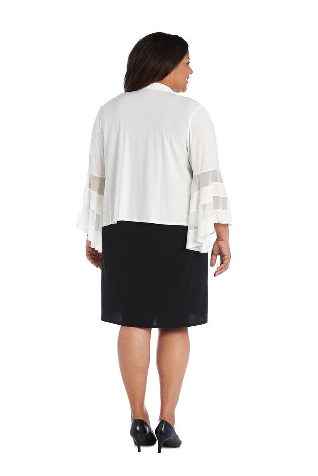 Draped, Open Jacket with Full Sleeves and Sheer Inserts, , alternate image number null