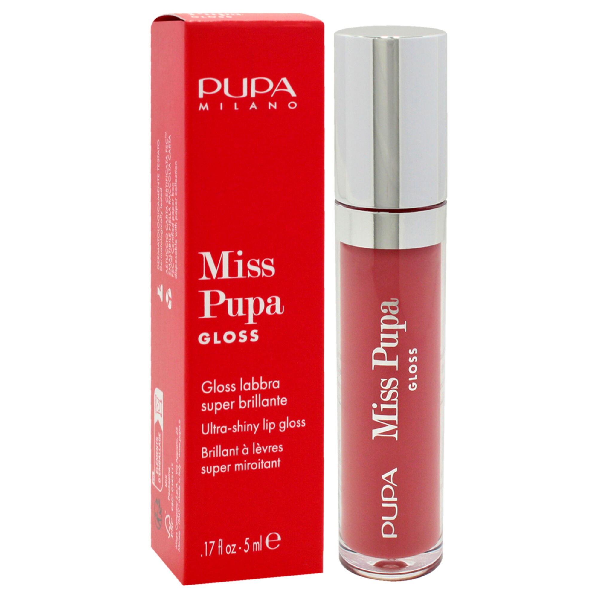 Miss Pupa Gloss Ultra-Shine Lip Gloss - 402 Blossom Pink by Pupa Milano for Women - 0.17 oz Lip Gloss, See Description, alternate image number 1
