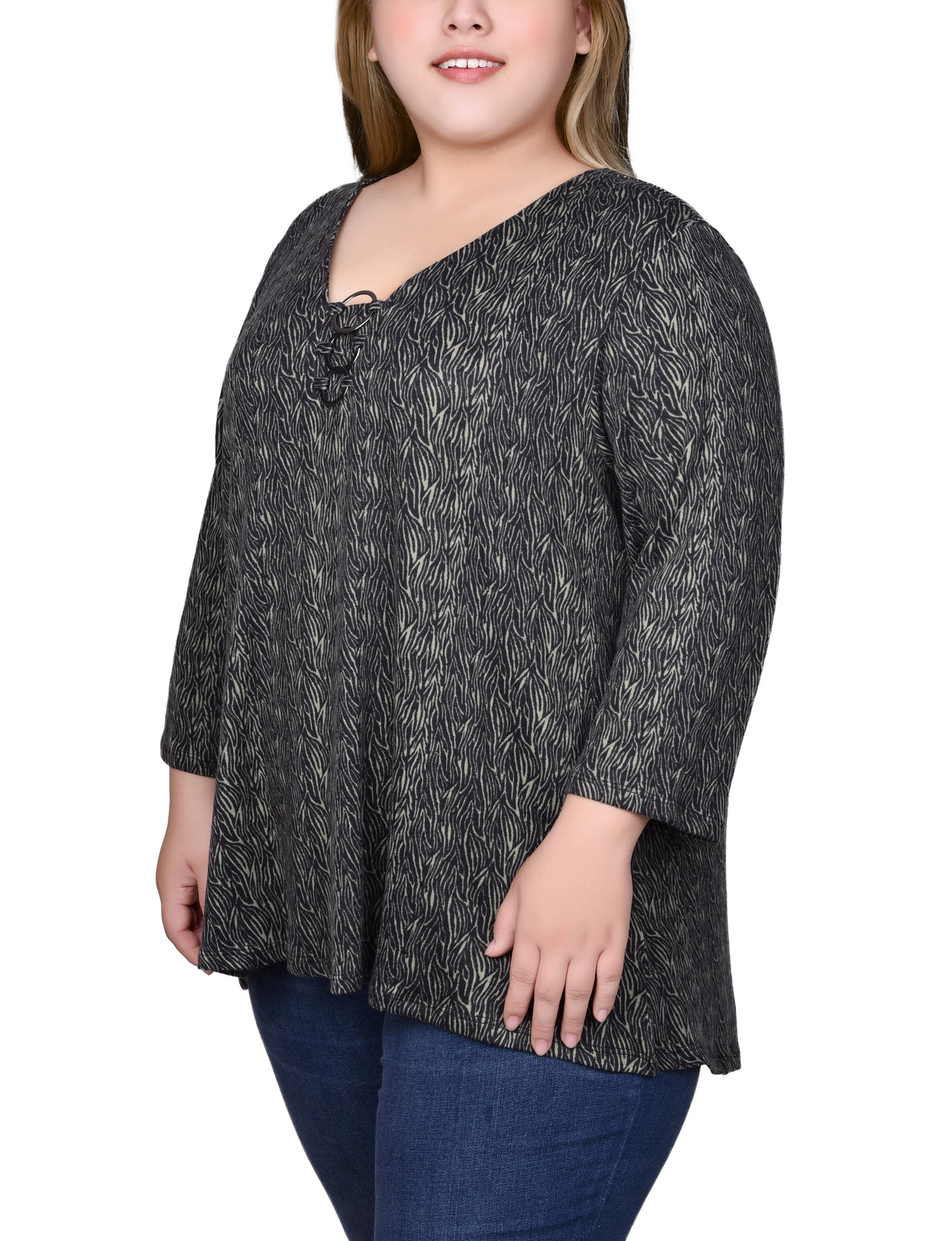 3/4 Sleeve 3-Ring Top, , alternate image number 5