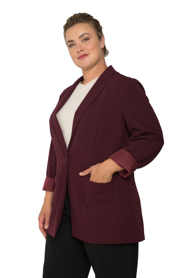 Plus Size Women's Boyfriend Blazer Jacket, , alternate image number 2