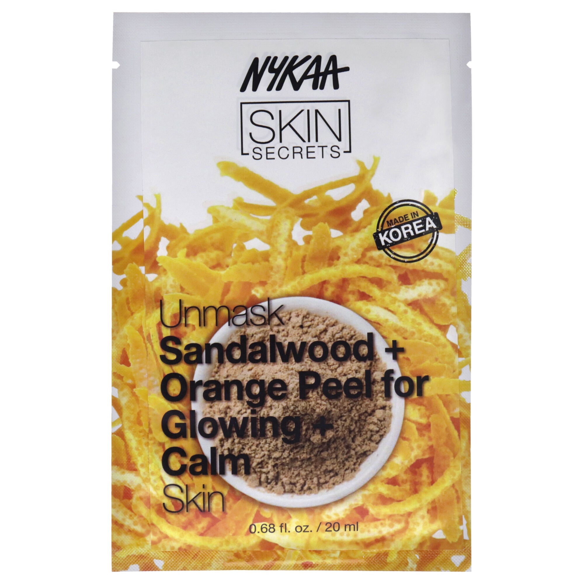 Skin Secrets Sheet Mask - Sandalwood and Orange Peel by Nykaa Naturals for Women - 1 Pc Mask, See Description, hi-res image number 0