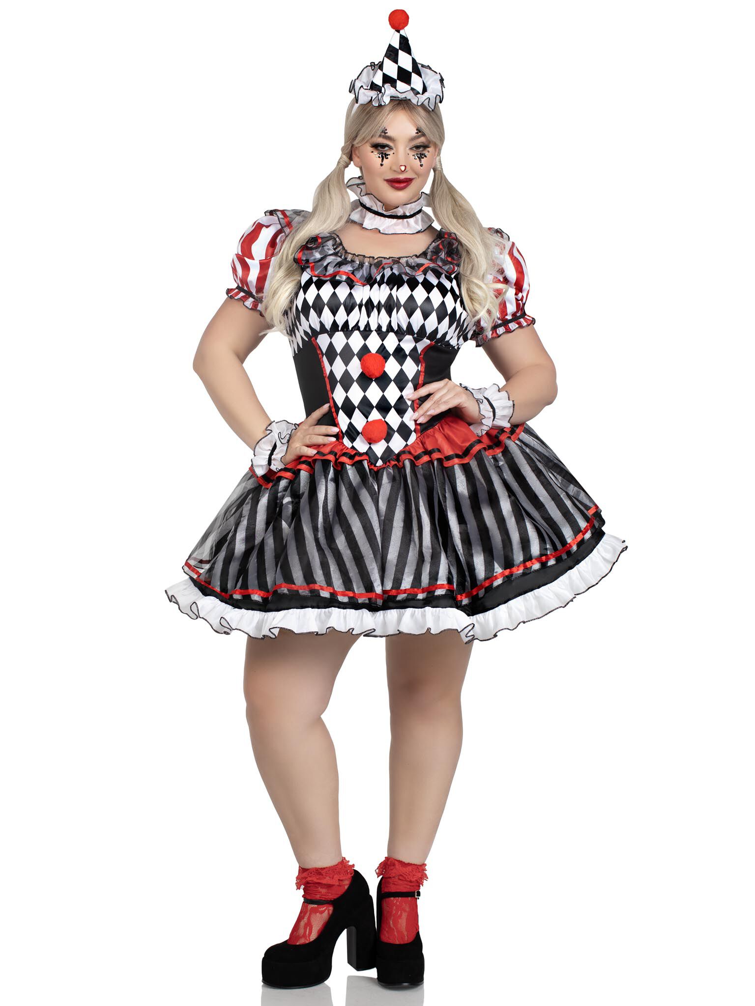Classic Harlequin Clown Costume, Multi, alternate image number 2