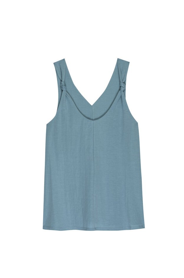 Rosalie Knot Strap Tank, Aqua, hi-res image number null
