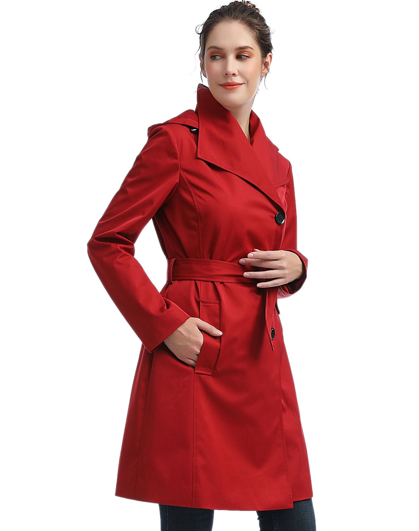 Jessie Waterproof Hooded Trench Coat, , alternate image number 2