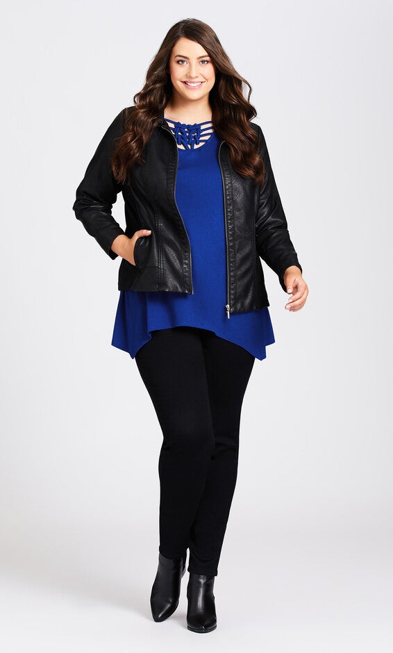 Caged 3/4 Sleeve Tunic - cobalt, , alternate image number 4