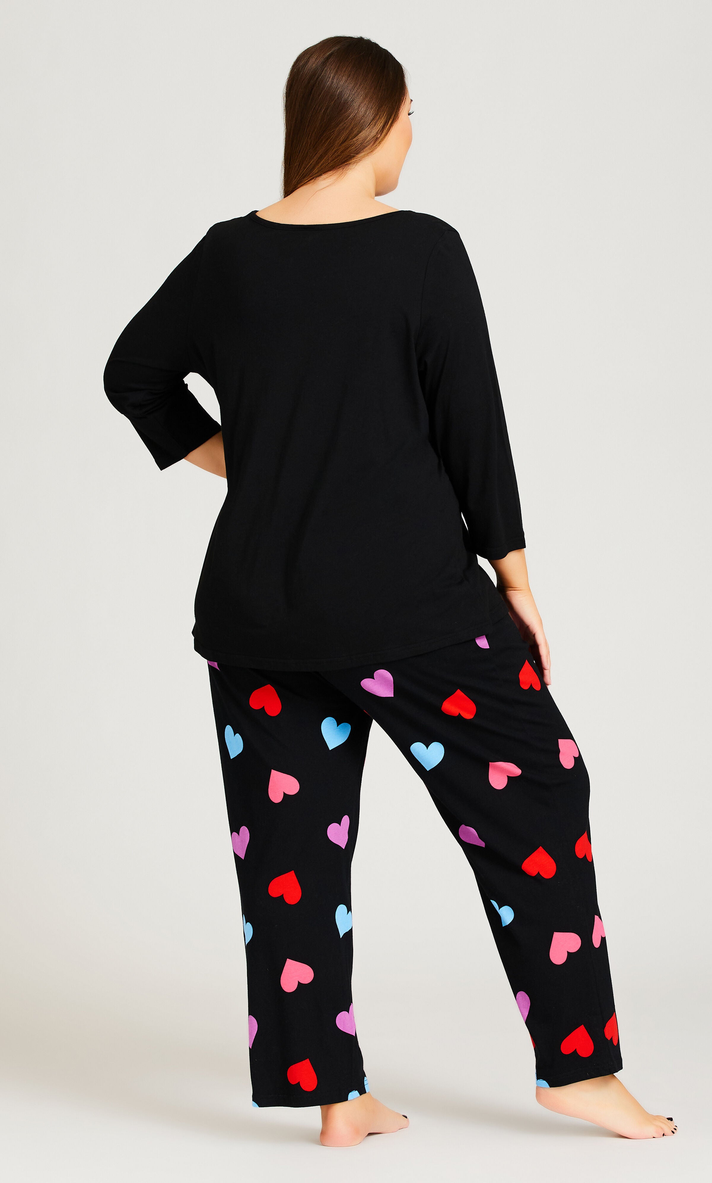 Heart Print Top - black, , alternate image number 3