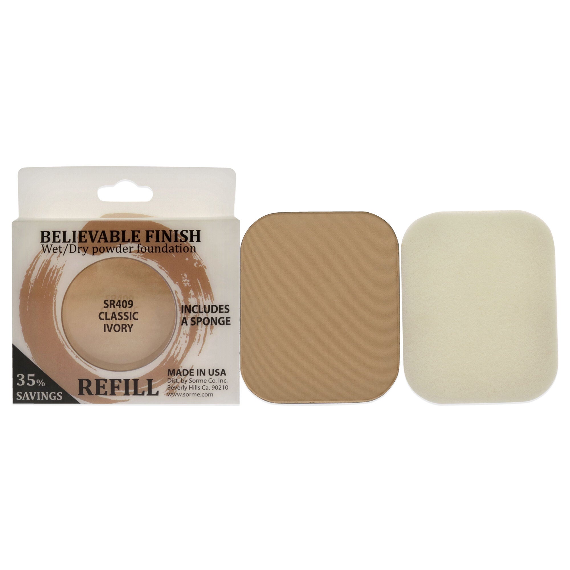 Believable Finish Powder Foundation - Classic Ivory by Sorme Cosmetics for Women - 0.23 oz Foundation (Refill), See Description, hi-res image number 0