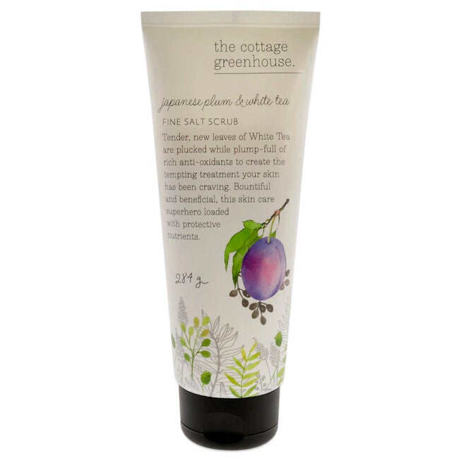 Fine Salt Scrub - Japanese Plum and White Tea by The Cottage Greenhouse for Unisex - 10 oz Scrub, See Description, hi-res image number 0