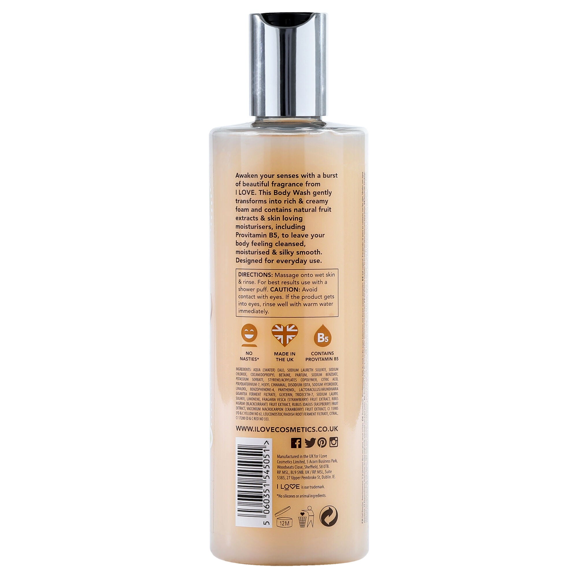 Scented Body Wash - Vanilla Milk by I Love Cosmetics for Women - 11.8 oz Body Wash, See Description, alternate image number 1