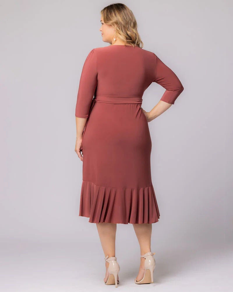 Whimsy Wrap Dress, Marsala, alternate image number 1