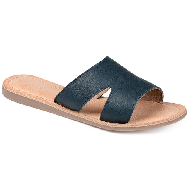 Journee SignatureWomen's Genuine Leather Walker Sandal, Blue, hi-res image number 0