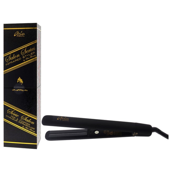 Infused Ceramic Plates Hair Straightener - Black by Aria Beauty for Women - 1 Pc Flat Iron, NA, alternate image number null