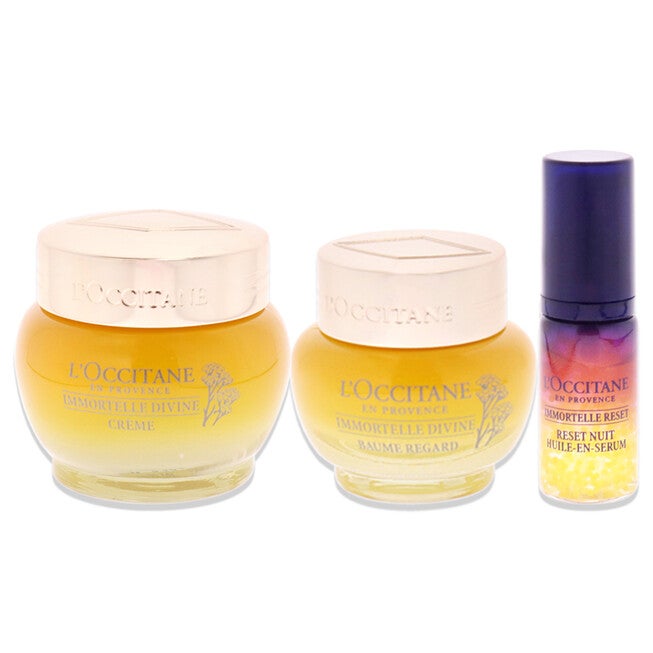 Immortelle Divine Set - Advance Youth Face Care by LOccitane for Unisex - 3 Pc 0.5oz Eye Balm, 1.7oz Cream, 0.16oz Oil-In-Serum, , alternate image number 6