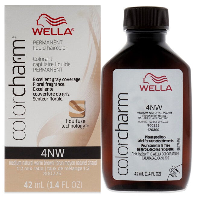 Color Charm Permanent Liquid Haircolor - 4NW Medium Natural Warm Blonde by Wella for Unisex - 1.4 oz Hair Color, See Description, hi-res image number 0
