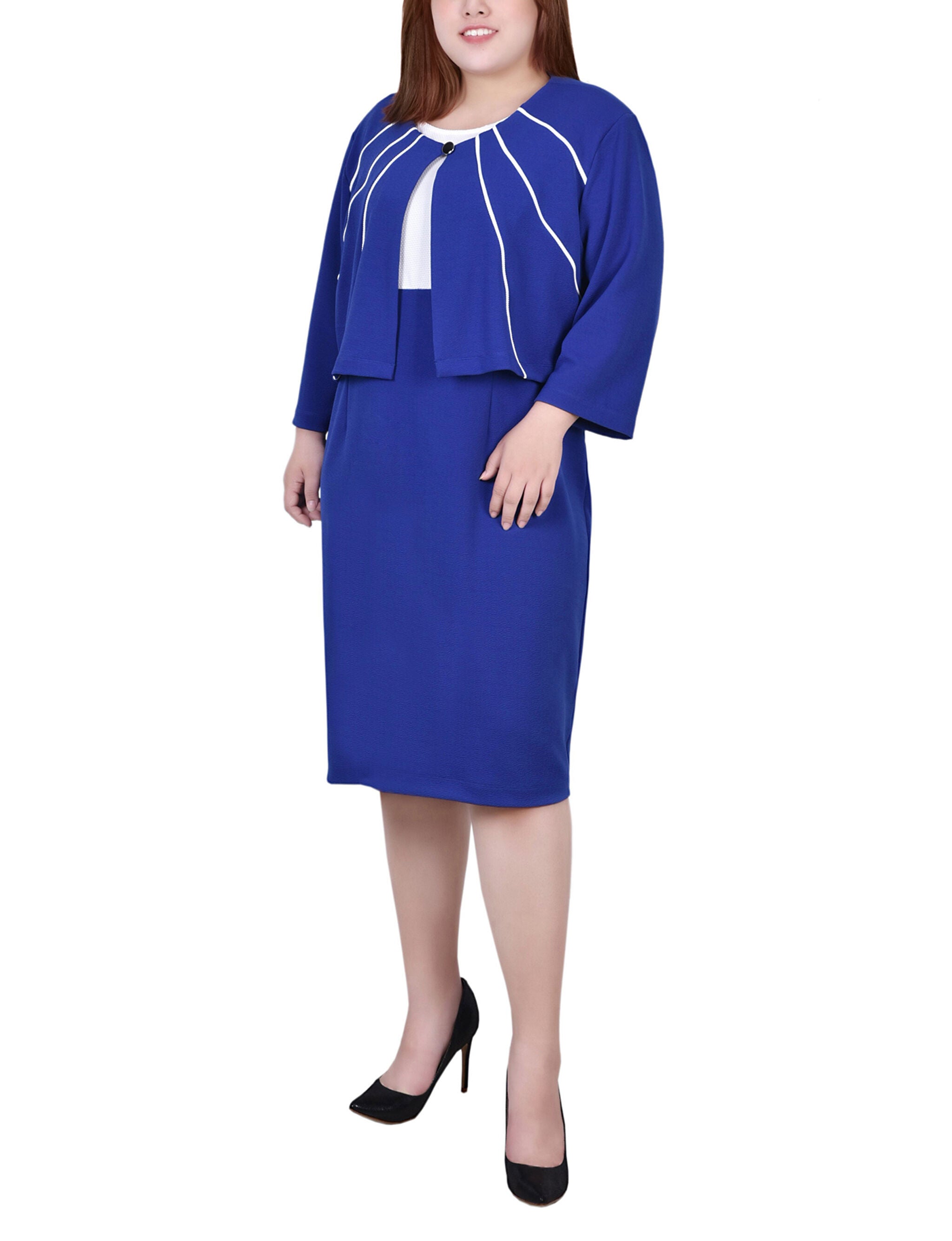 2 Piece Dress Set, Cobalt, hi-res image number 0