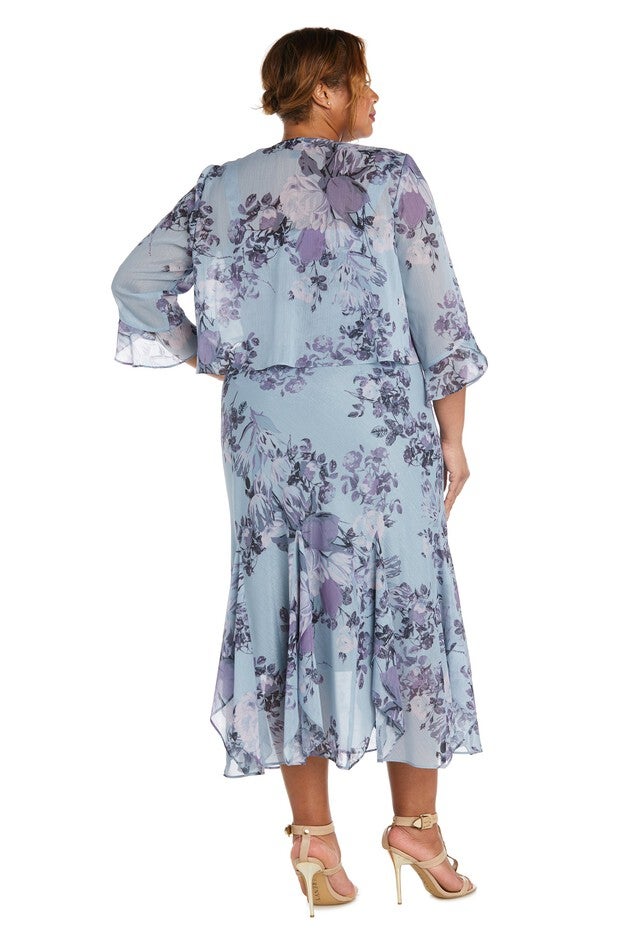 Two-Piece Flyaway Long Daytime Jacket Dress, , alternate image number null