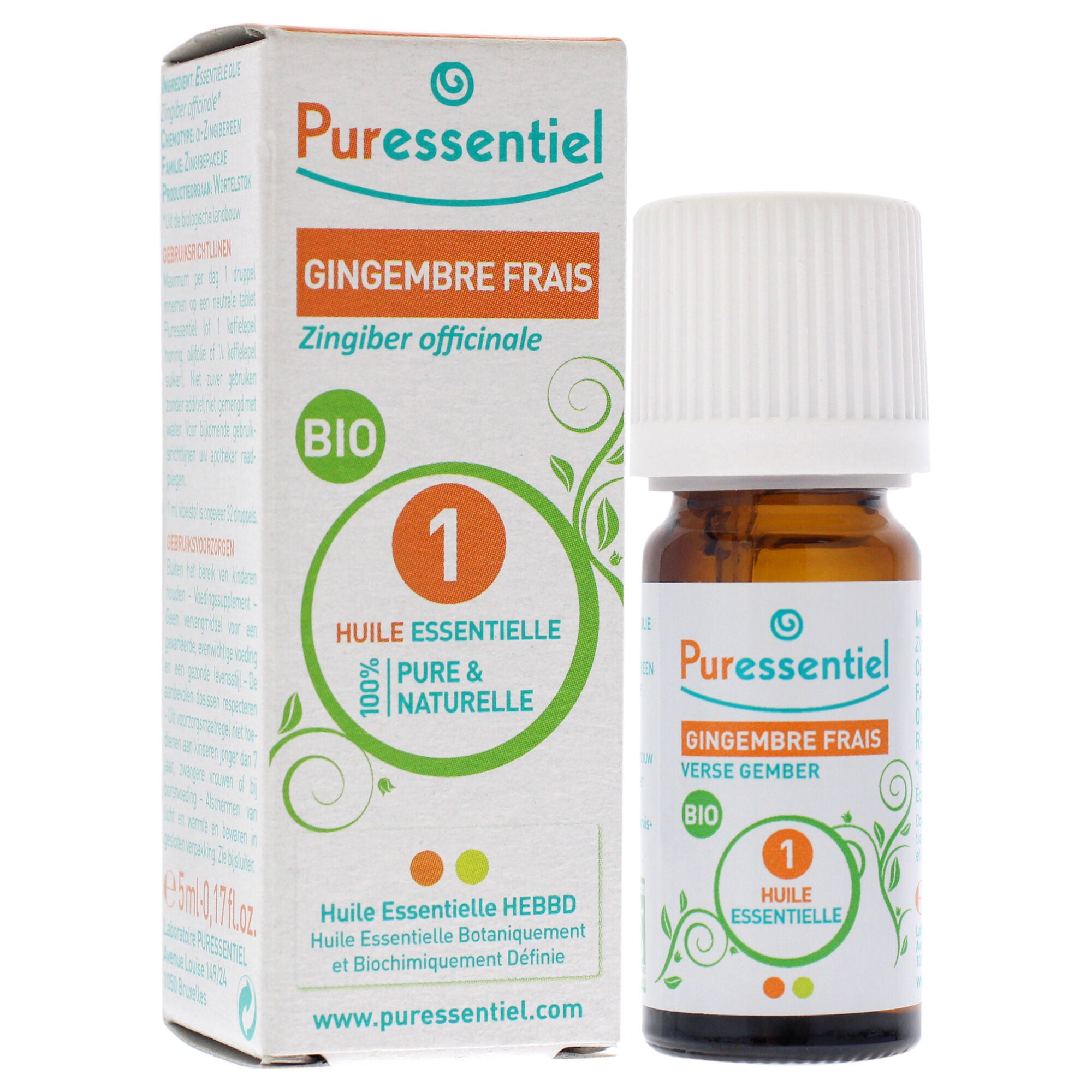 Organic Essential Oil - Ginger by Puressentiel for Unisex - 0.17 oz Oil, See Description, alternate image number 2