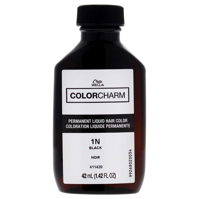 Color Charm Permanent Liquid Hair Color - 1N 051 Black by Wella for Unisex - 1.42 oz Hair Color, See Description, alternate image number 4