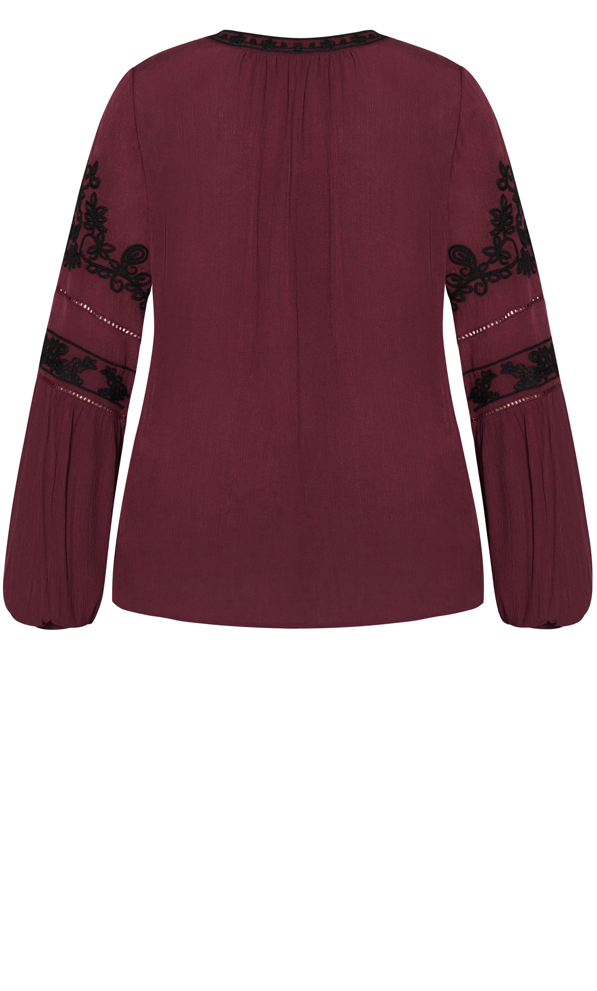 Spirit Embroidered Top - wine, , alternate image number 5