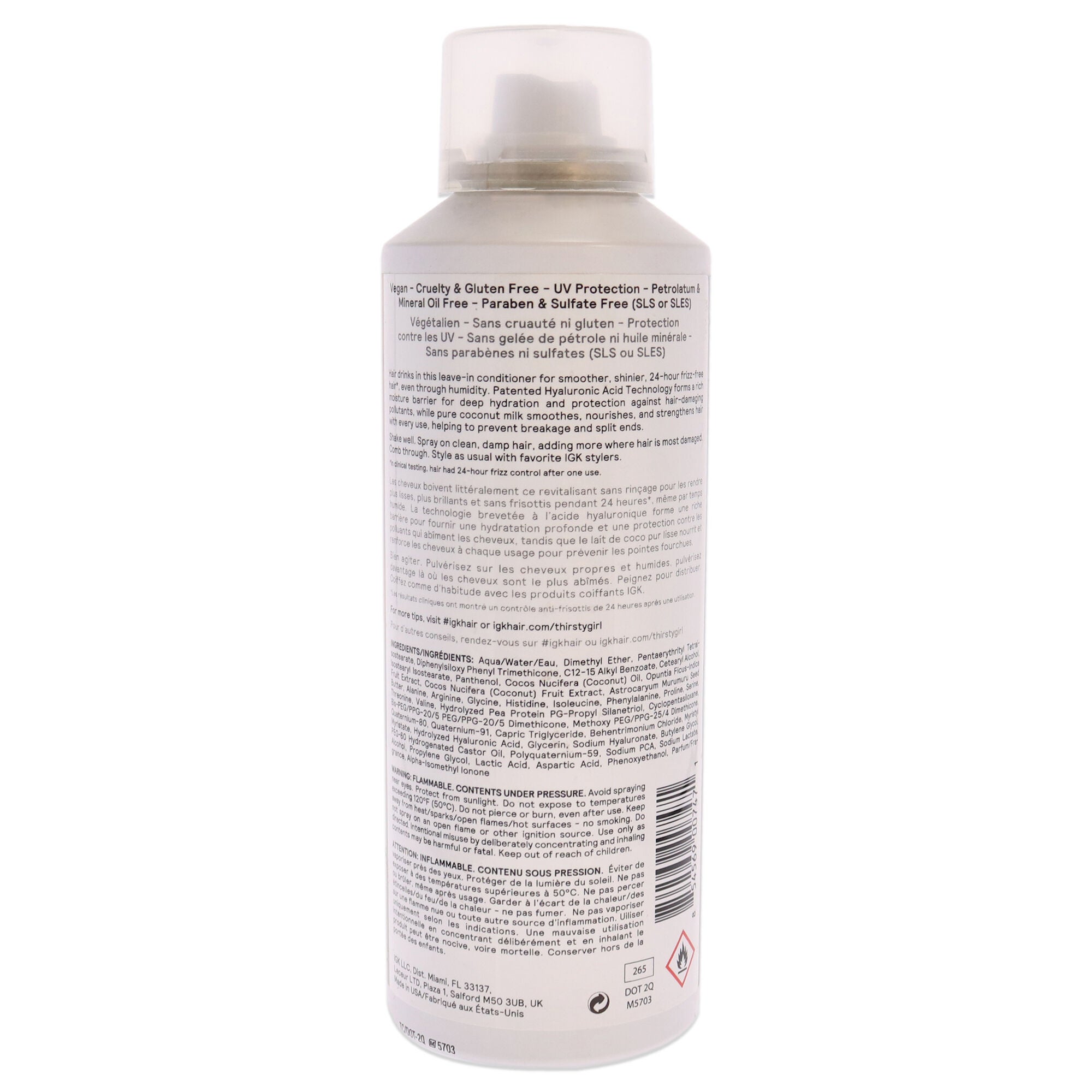 Thirsty Girl Coconut Milk Leave-In Conditioner by IGK for Unisex - 5 oz Conditioner, See Description, alternate image number 2