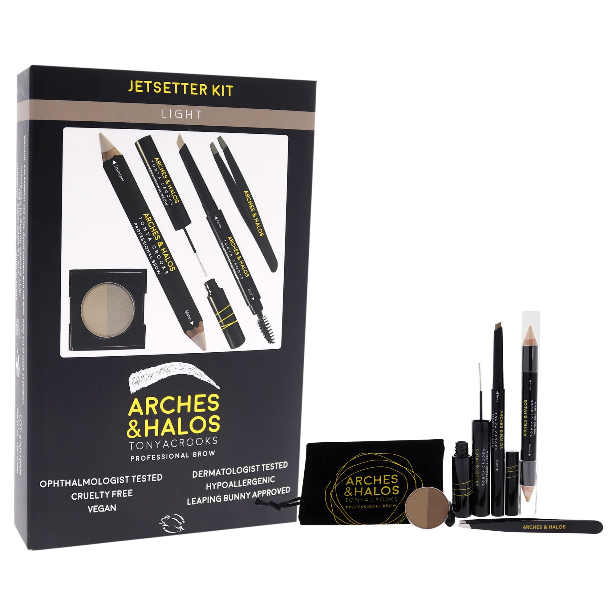 Jetsetter Brow Kit - Light by Arches and Halos for Women - 6 Pc Set, See Description, alternate image number 1