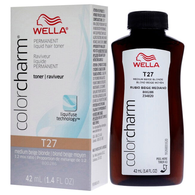 Color Charm Permanent Liquid Toner - T27 Medium Beige Blonde by Wella for Women - 1.4 oz Toner, See Description, alternate image number 3