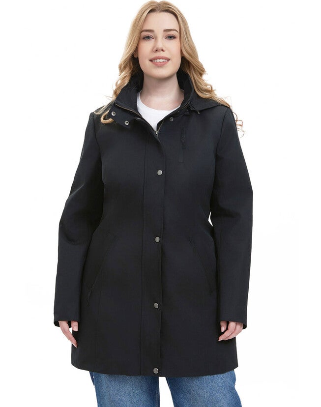 Water-Resistant Hooded Anorak Jacket, Black, hi-res image number 0