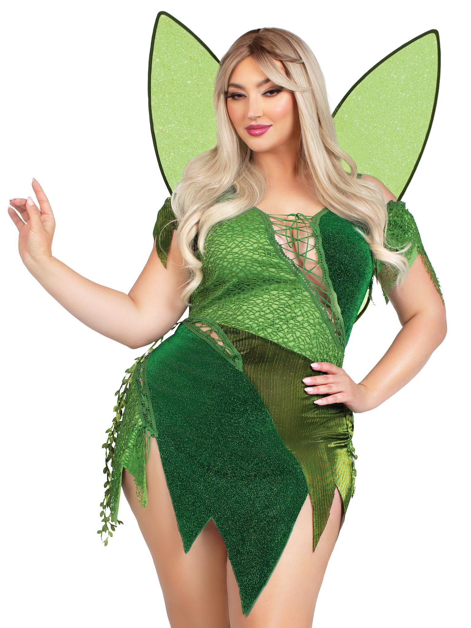 Forest Fairy Costume Dress, Green, hi-res image number 0