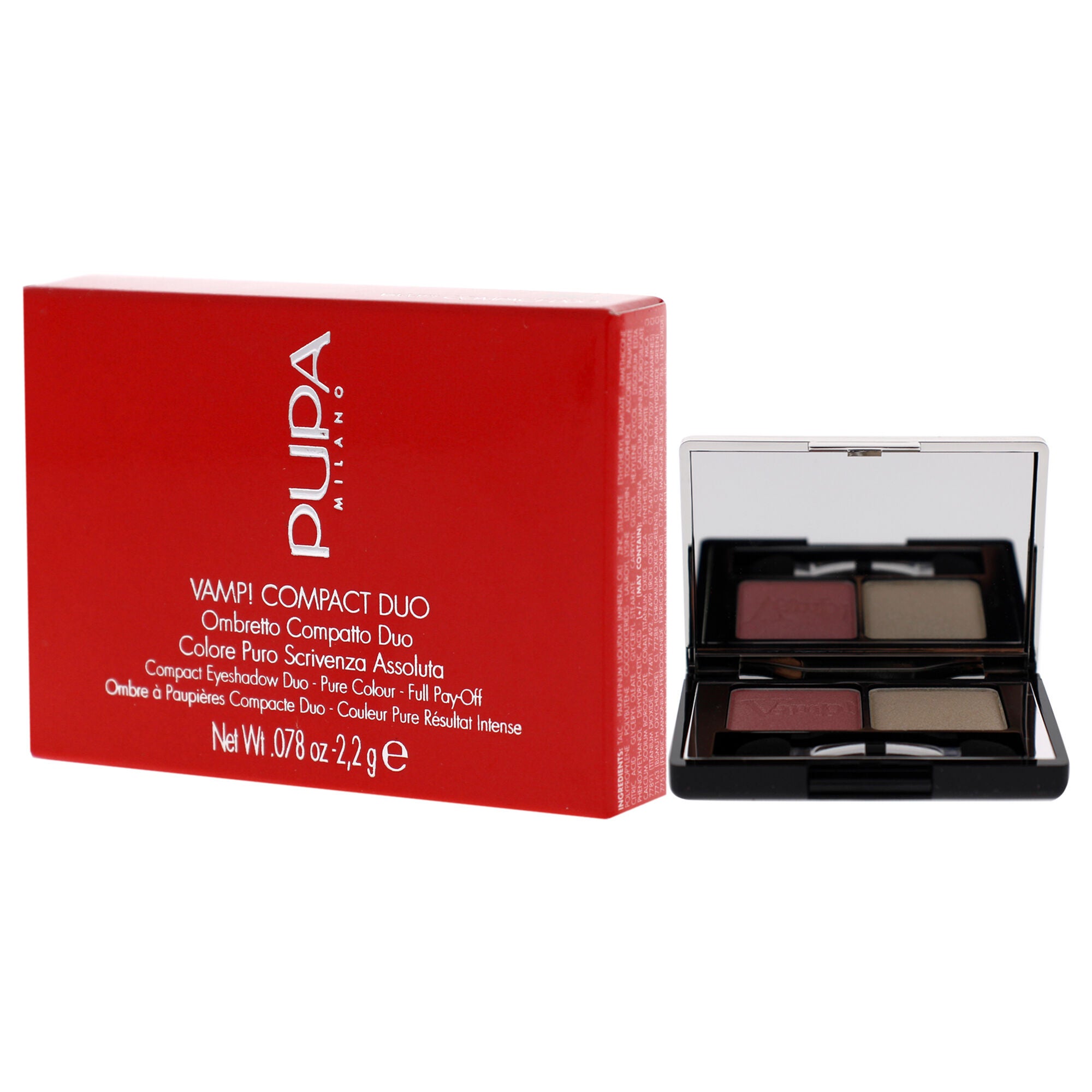 Vamp! Compact Duo Eyeshadow - 001 Rose Perlage by Pupa Milano for Women - 0.078 oz Eye Shadow, See Description, alternate image number 3