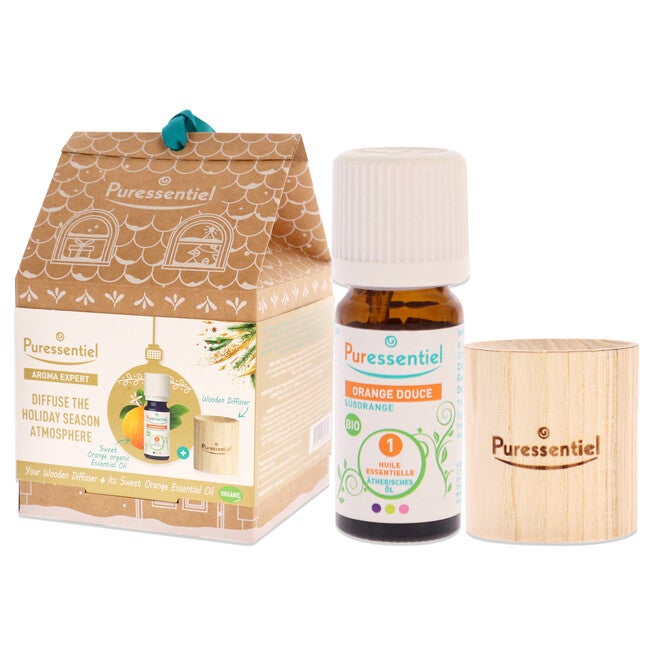 My Wooden Diffuser Kit by Puressentiel for Unisex - 2 Pc 0.3oz Organic Essential Oil - Sweet Orange, 1 Pc Wooden Diffuser, See Description, alternate image number 3