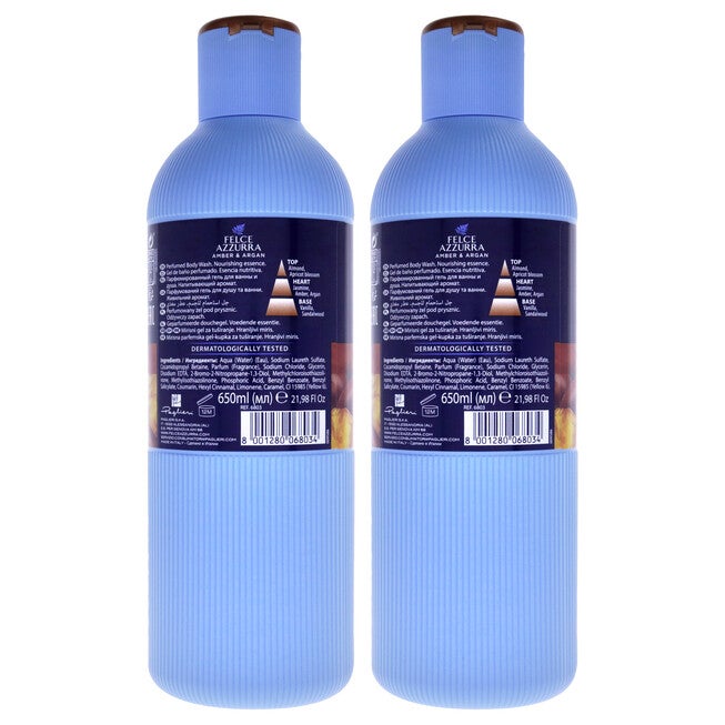 Amber and Argan by Felce Azzurra for Unisex - 22 oz Body Wash - Pack of 2, See Description, alternate image number 2