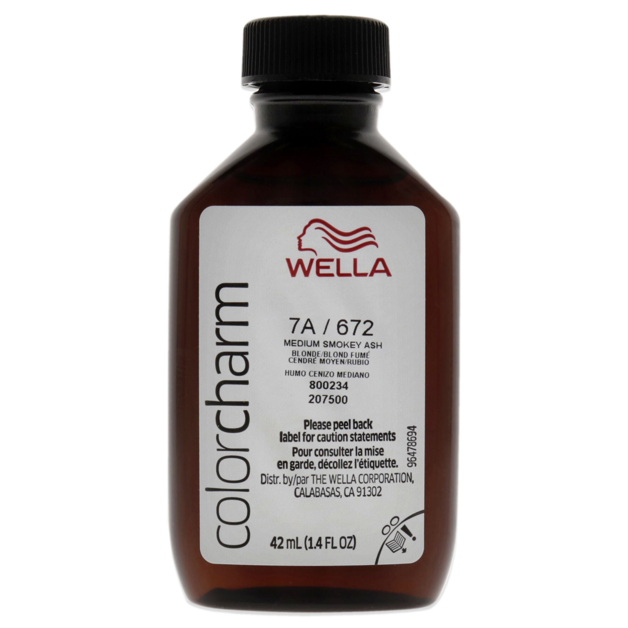 Color Charm Permanent Liquid Hair Color - 672 7A Med Smoky Ash Blonde by Wella for Unisex - 1.42 oz Hair Color, See Description, alternate image number 1