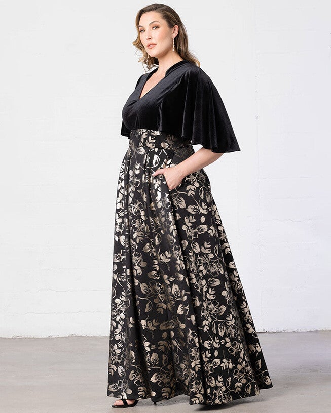 Radiant Opulence Evening Gown, Gilded Noir, alternate image number 1
