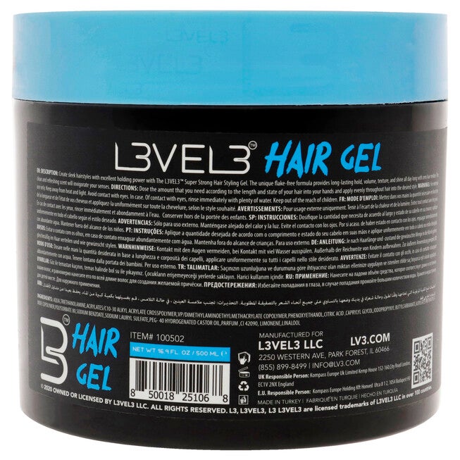 Super Strong Hair Gel by L3VEL3 for Men - 16.9 oz Gel, See Description, alternate image number 1