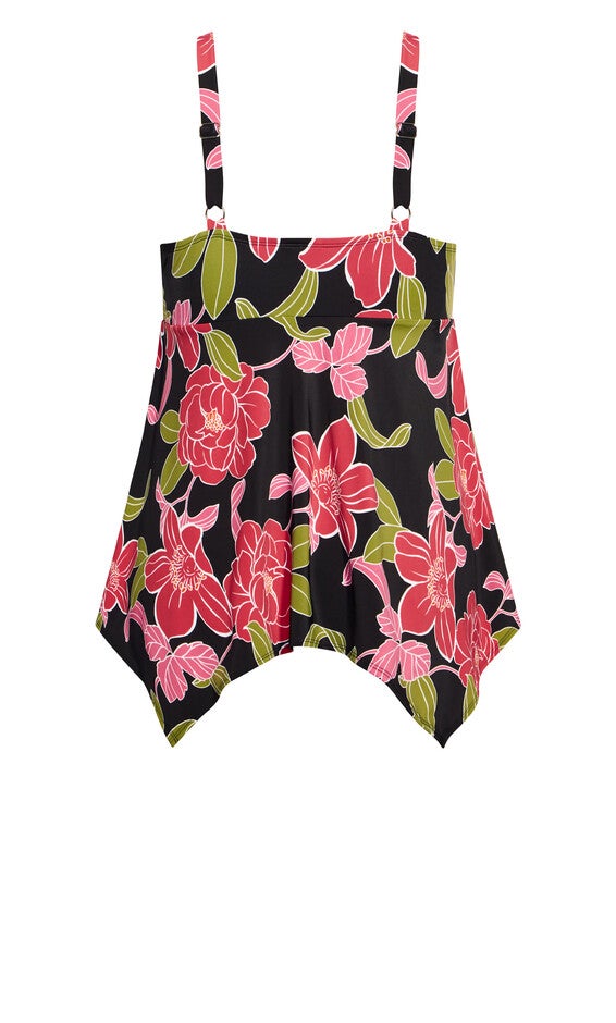 Print Hanky Tankini Top - black, , alternate image number 5