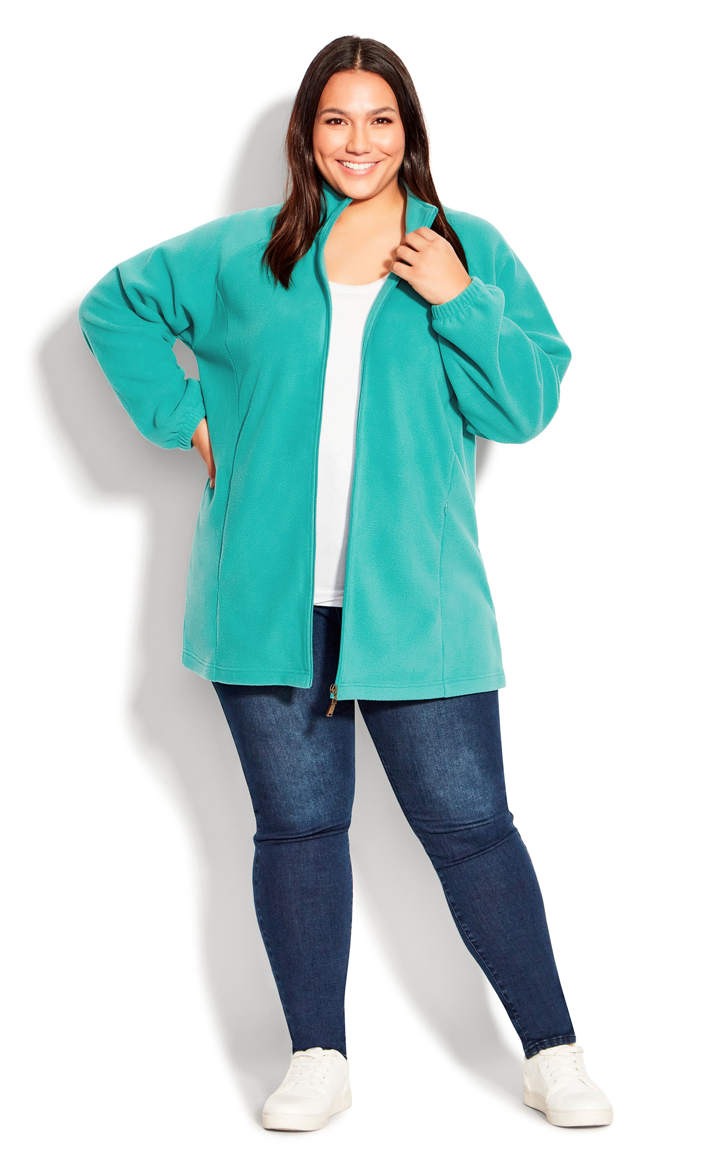 Polar Fleece Zip Jacket - jade, , alternate image number 4