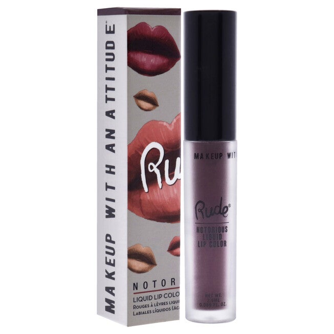 Notorious Liquid Lip Color - Deeply Disturbed by Rude Cosmetics for Women - 0.1 oz Lipstick, See Description, alternate image number 1