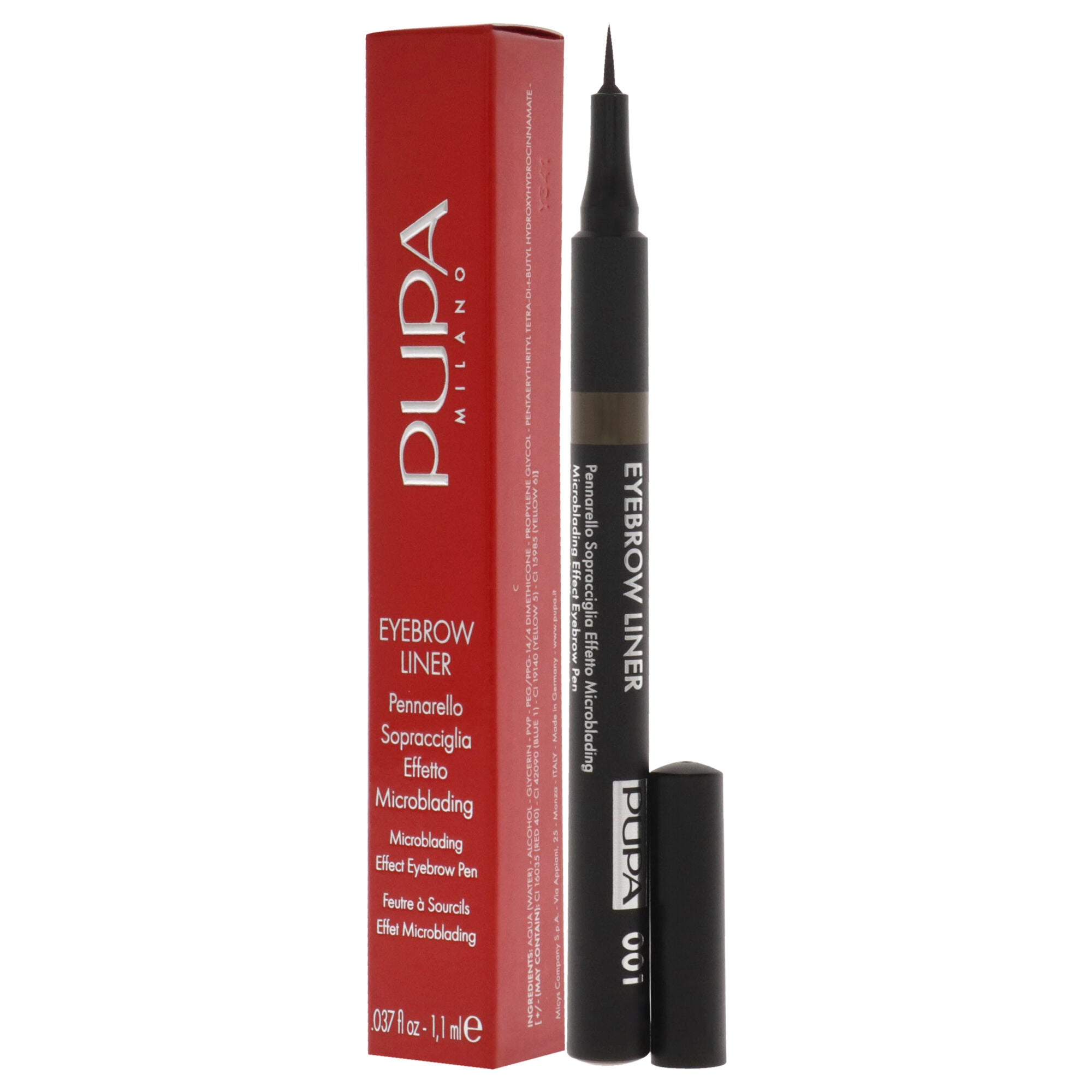 Eyebrow Liner Pen - 001 Ash Brown by Pupa Milano for Women - 0.037 oz Eyebrow, See Description, alternate image number 3