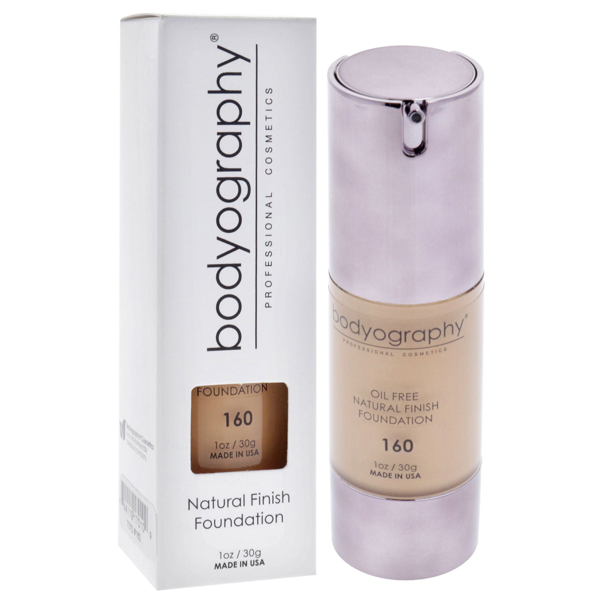 Natural Finish Foundation - 160 Medium Neutral by Bodyography for Women - 1 oz Foundation, See Description, alternate image number 1