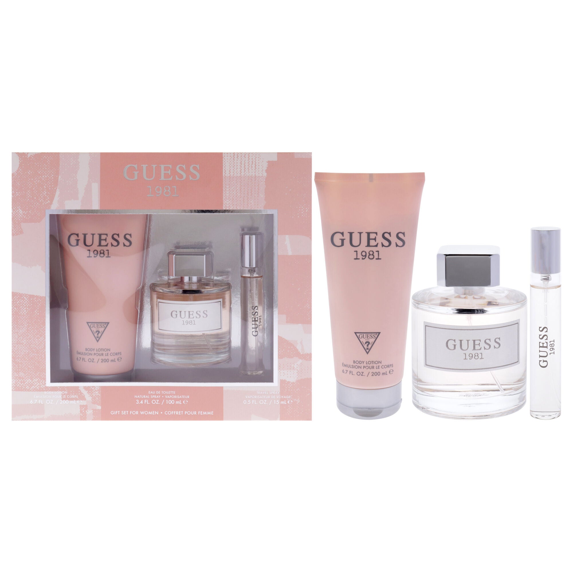 Guess 1981 Los Angeles by Guess for Women - 3 Pc Gift Set 3.4oz EDT Spray, 0.5oz EDT Spray, 6.7oz Body Lotion, See Description, hi-res image number 0