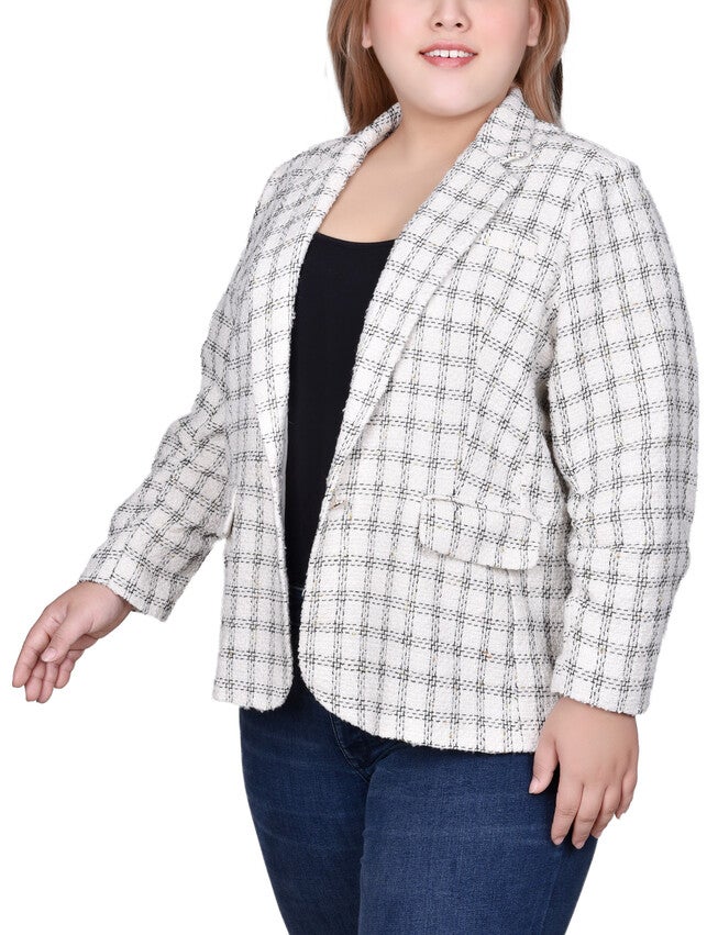 Long Sleeve Tweed Jacket, , alternate image number null