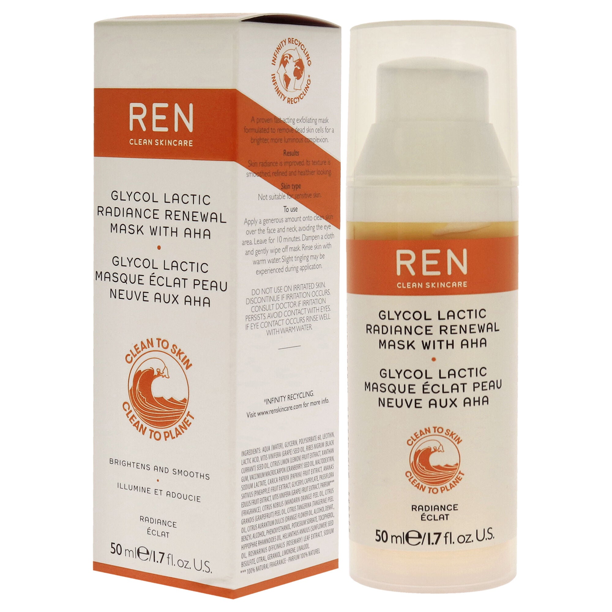 Glycol Lactic Radiance Renewal Mask by REN for Unisex - 1.7 oz Mask, See Description, alternate image number 3