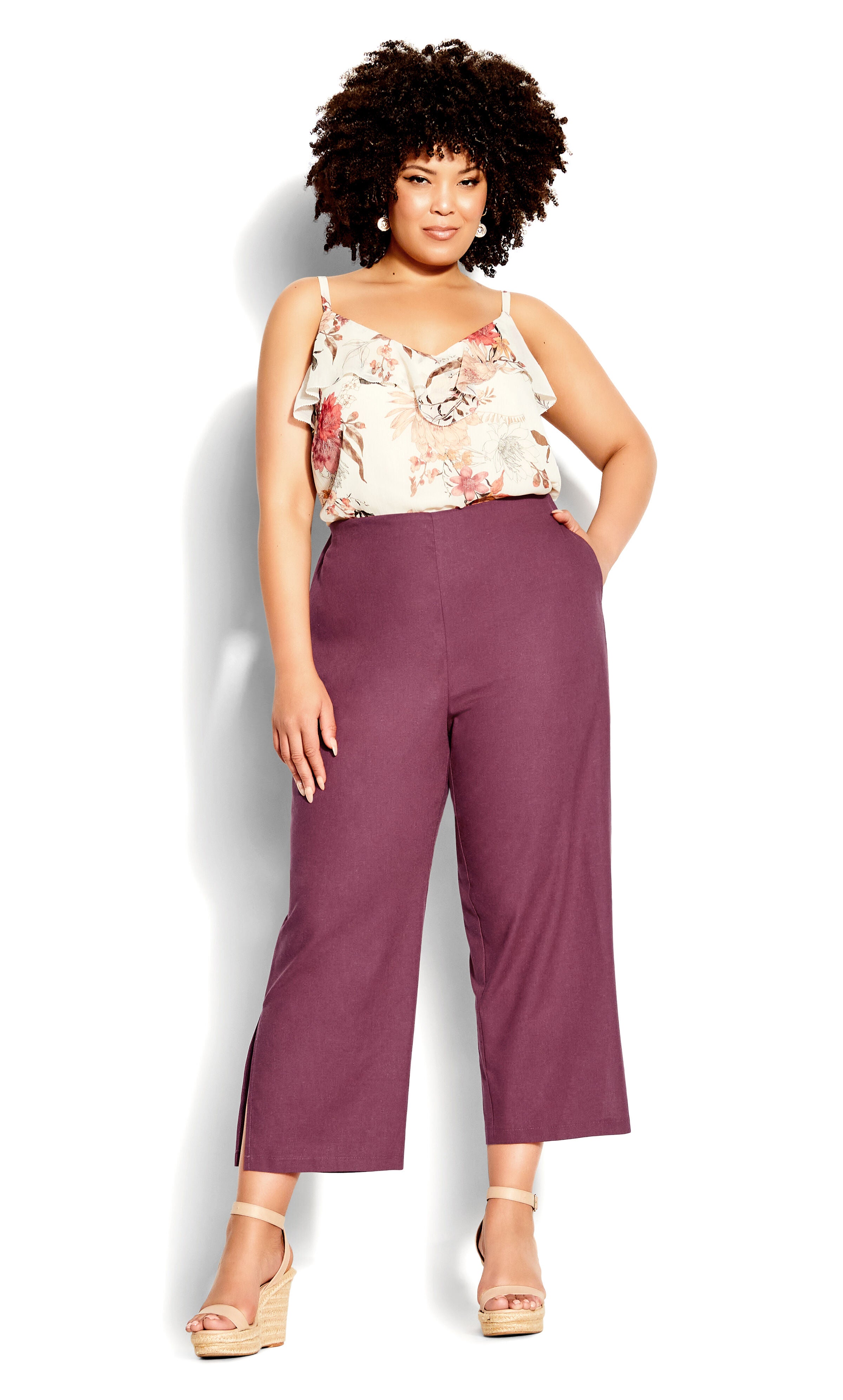 Botanical Pant - roseberry, Purple, hi-res image number 0