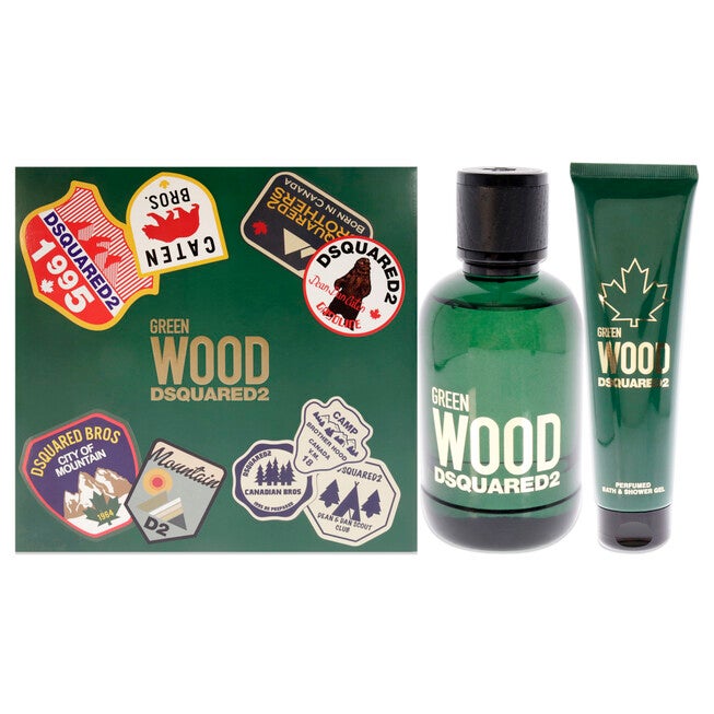 Green Wood by Dsquared2 for Men - 2 Pc Gift Set 3.4oz EDT Spray, 5.0oz Bath and Shower Gel, See Description, hi-res image number 0