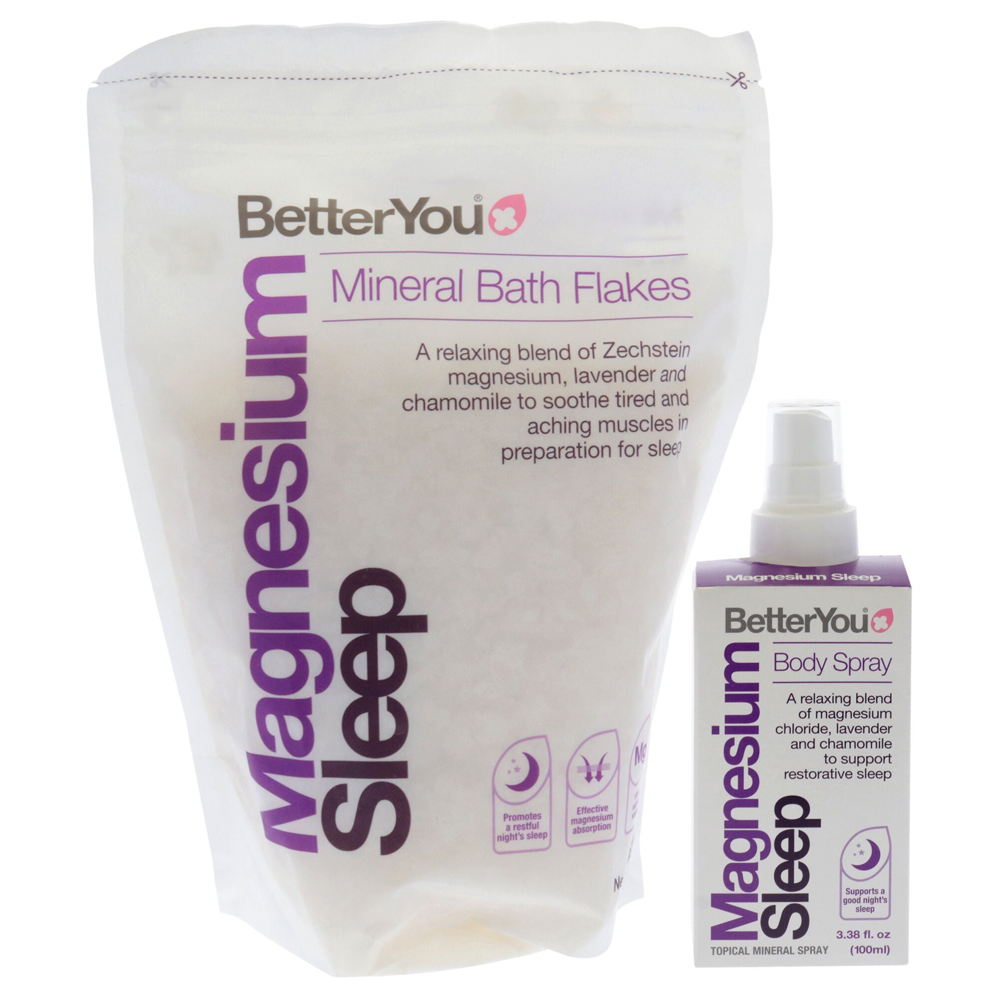 The Wellness Collection - Magnesium Sleep by BetterYou for Unisex - 2 Pc 3.38oz Body Spray, 35.2oz Bath Salt, See Description, alternate image number 4