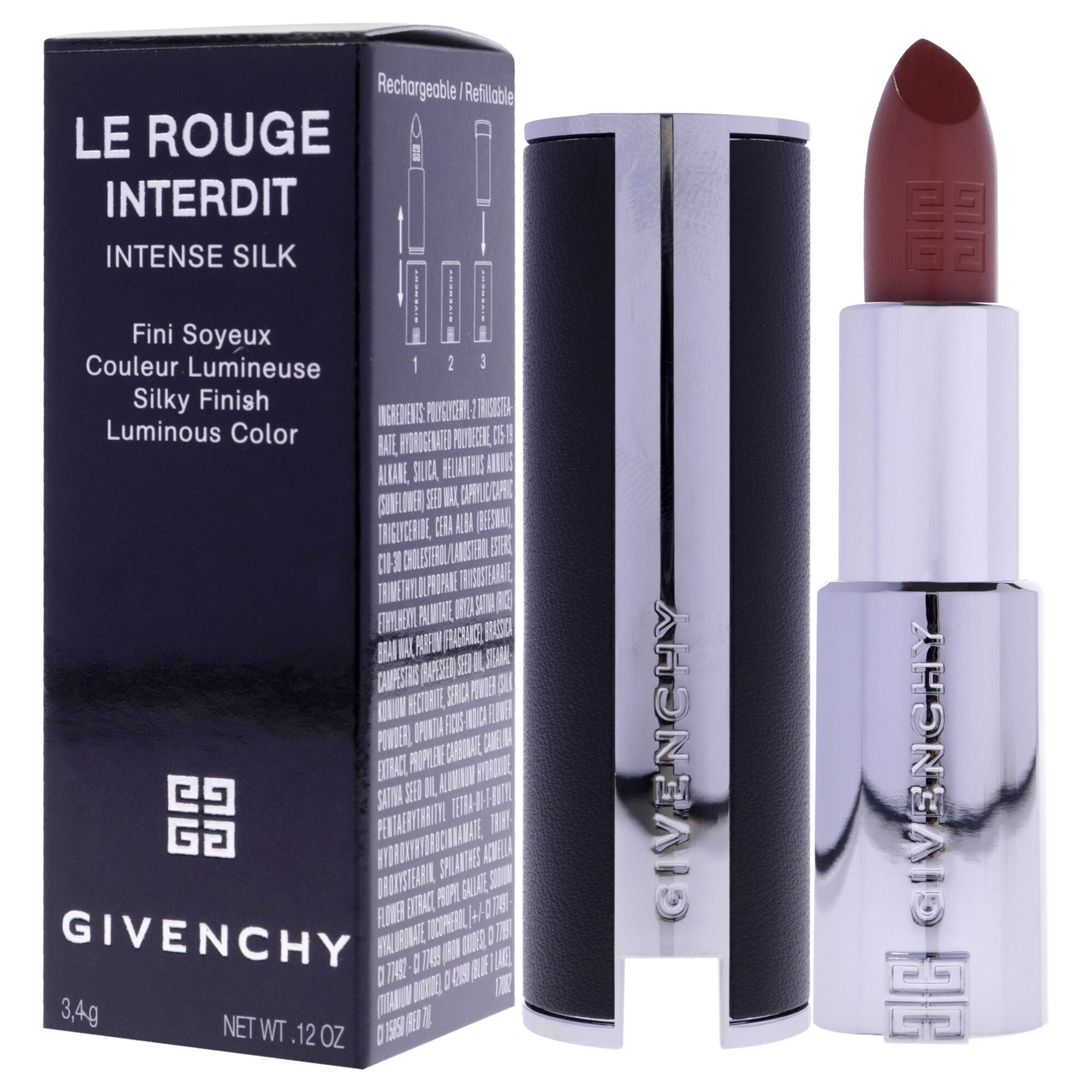 Le Rouge Interdit Intense Silk Lipstick - 500 Brun Mocha by Givenchy for Women - 0.12 oz Lipstick, See Description, alternate image number 3