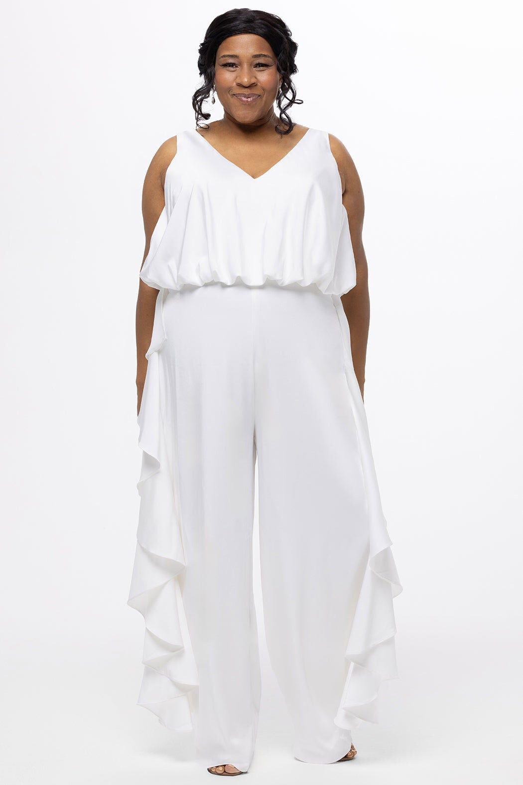 JUMP START RUFFLE JUMPSUIT, Ivory / Ivory, hi-res image number 0