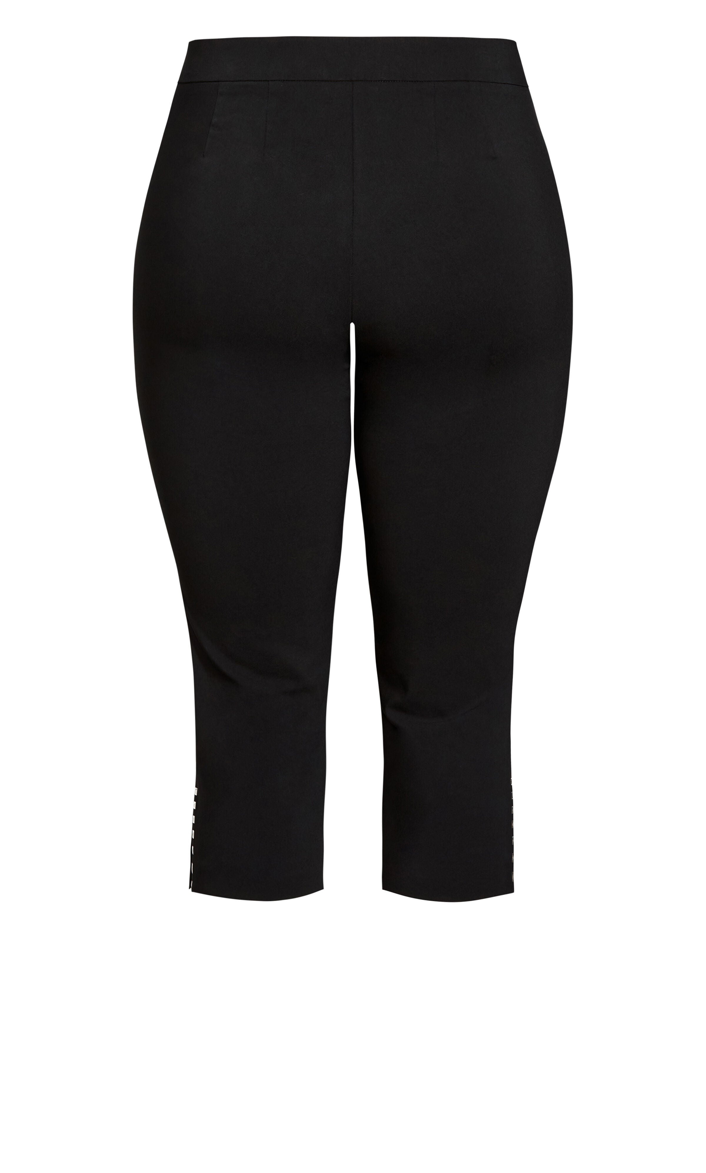 Super Stretch Split Hem Capri - black, , alternate image number 6