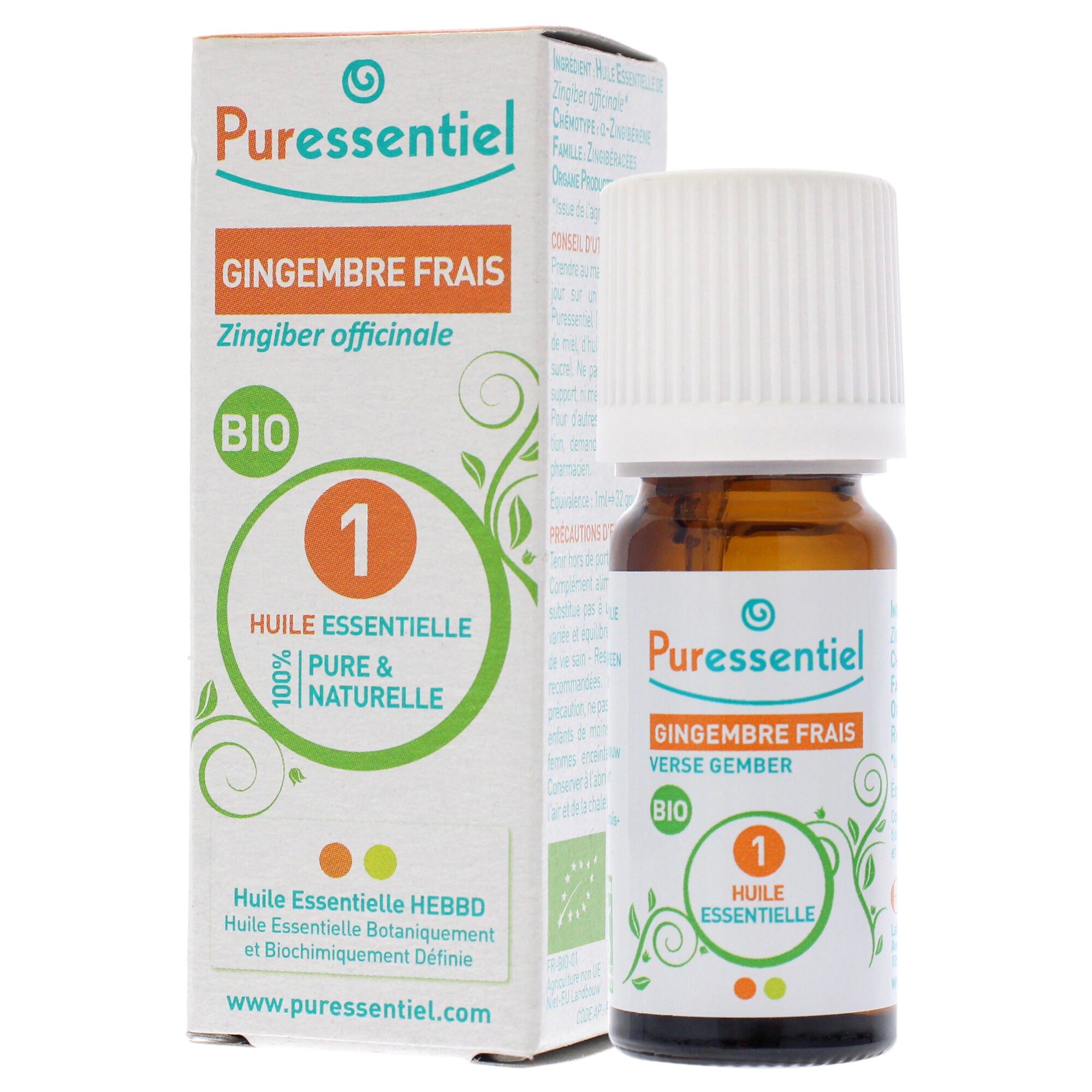 Organic Essential Oil - Ginger by Puressentiel for Unisex - 0.17 oz Oil, See Description, alternate image number 3