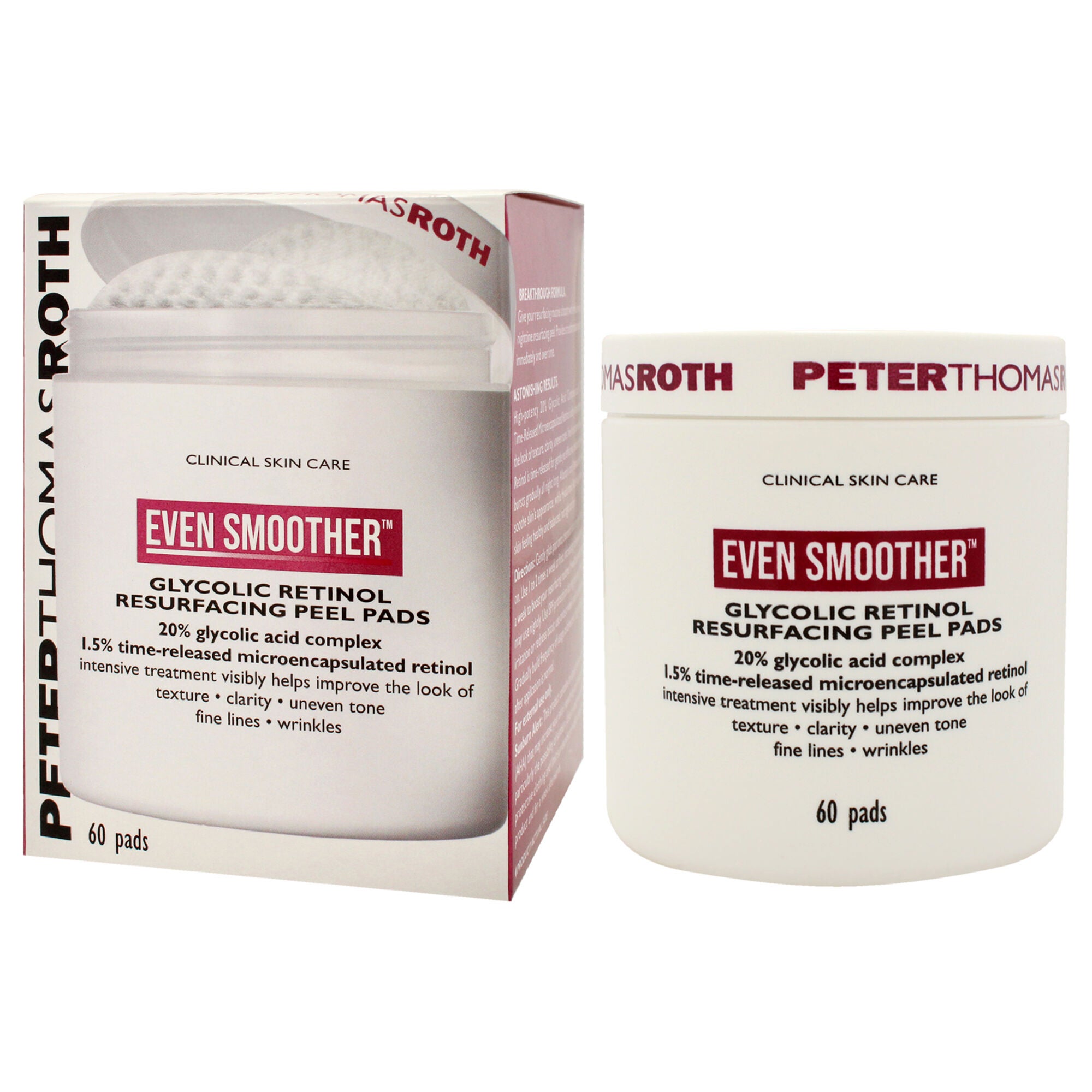 Even Smoother Glycolic Retinol Resurfacing Peel Pads by Peter Thomas Roth for Women - 60 Pads Treatment, See Description, alternate image number 3